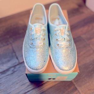 Kate Spade x Keds Glitter Sneakers Baby Blue Sz 7
